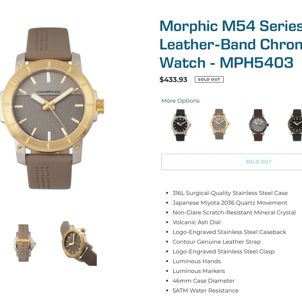 Mens MORPHIC Chronograph Watch NIB